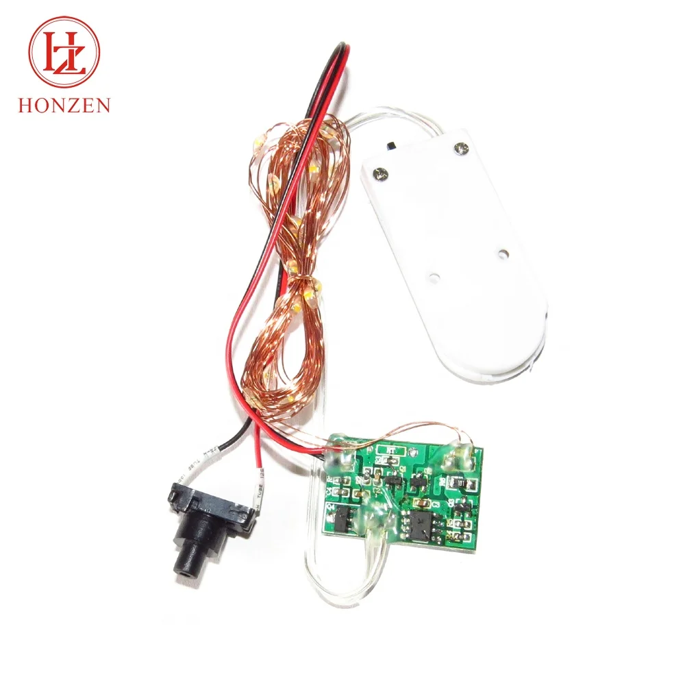 2M 20Leds Custom Motion Sensor Activated Small CR2032 Battery Operated Mini Copper Wire Led Fairy String Lights for Decoration