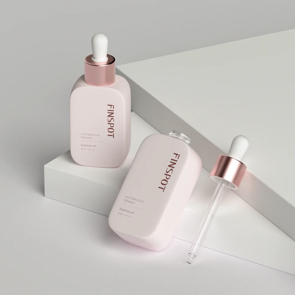 China Wholesale 30ml 50ml Glass Serum Dropper Bottle Flat Shoulder Cosmetic Skincare Bottle