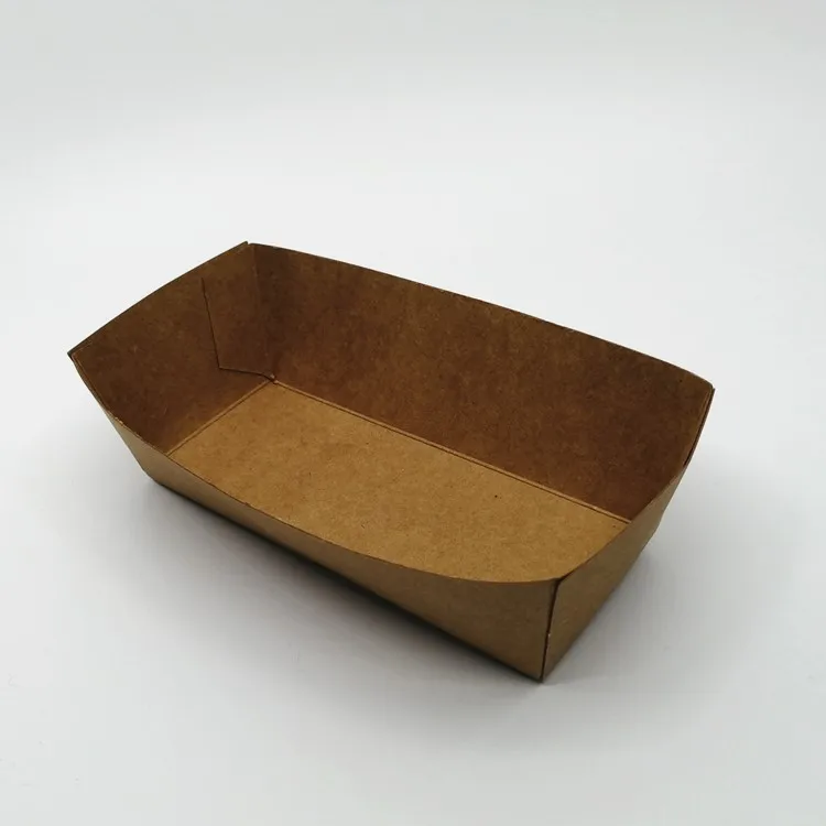 Kraft paper food   tray paper boat for fried fries chicken fast food container