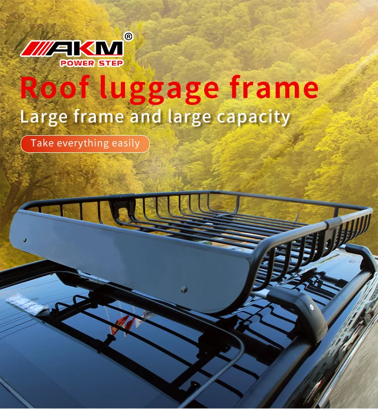 Universal Rooftop Cargo Carrier Auto Part Roof Luggage Basket for Offroad Travel Roof Holder Carrier Cargo Basket factory