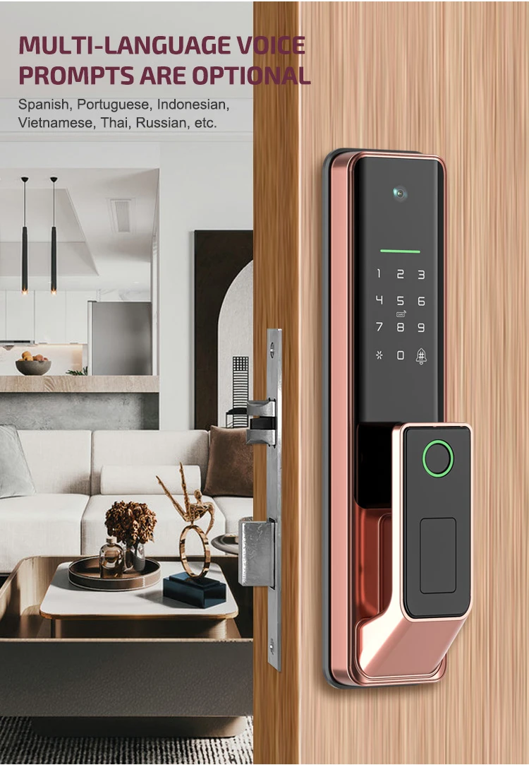 Intelligent 5050 Mortise Automatic Door Lock Smart Electronic Digital Door Lock With Camera