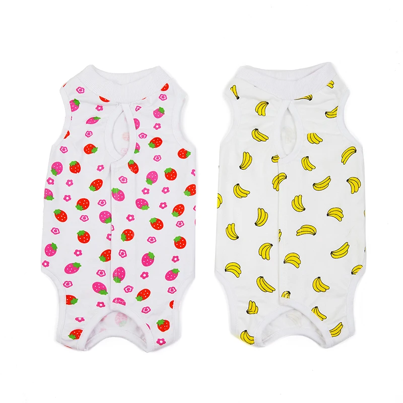 Adorable Patterns Pet Dog Cat Clothes Soft Cotton Surgery Cat Clothes