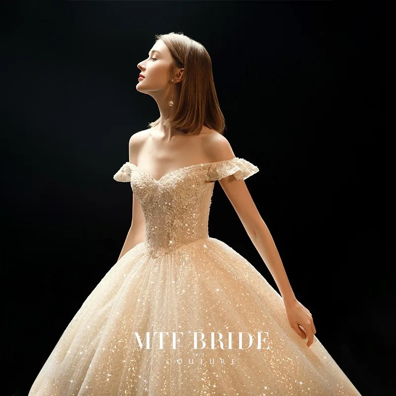 
 Новое поступление 2021, бальное платье в западном и Европейском стиле, роскошное светящееся свадебное платье  