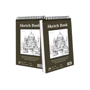 Custom Sketchbook 200 Page Hardcover Spiral Watercolor Paper Art Students Pencil Drawing Supplies for Professional Artists