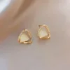 1 triangular cats eye stone earring