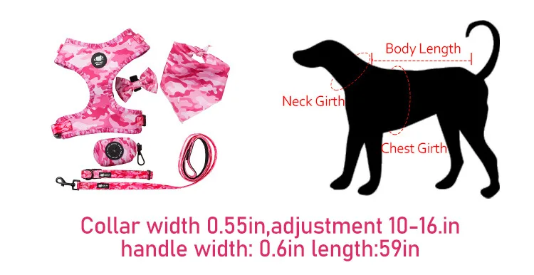 New Style Customized High Quality Soft No Pull Pet Adjustable Reversible Designer Pet Leash Set factory