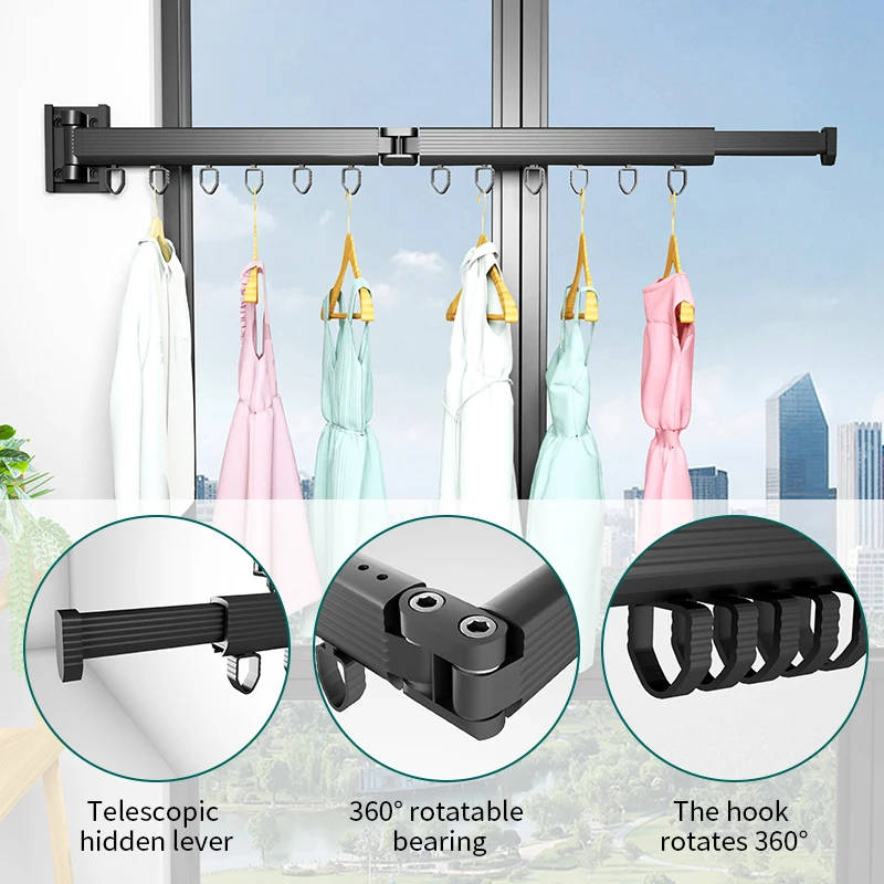 Wall Mounted Clothes Drying Rack - Tri-Fold Aluminum Drying Rack For Balcony & Small Spaces