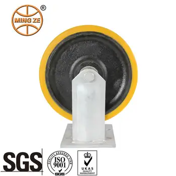 Best Seller Heavy Duty Twin Dual Wheel Polyurethane Cast Iron Precision Ball Bearing Swivel Caster Wheels for Mechanic Industry