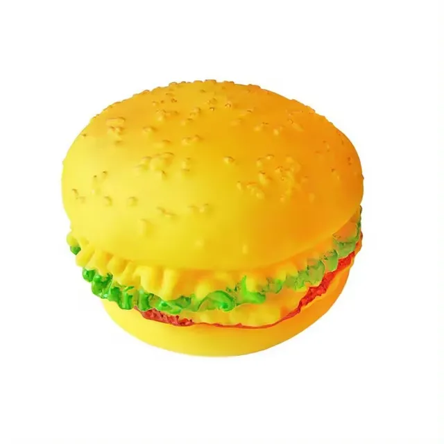 Amaz High Quality Squeaky Burger Pet Latex Hamburger Dog Toy