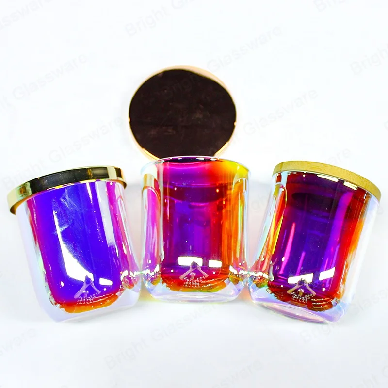 Luxury Iridescent Candle Jars - Unique Holographic Glass