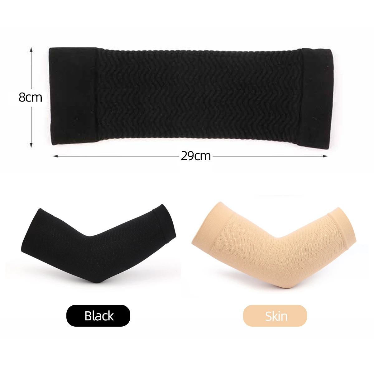 1 Pair Slimming Arm Sleeves Elastic Compression Arm Shapers Sport