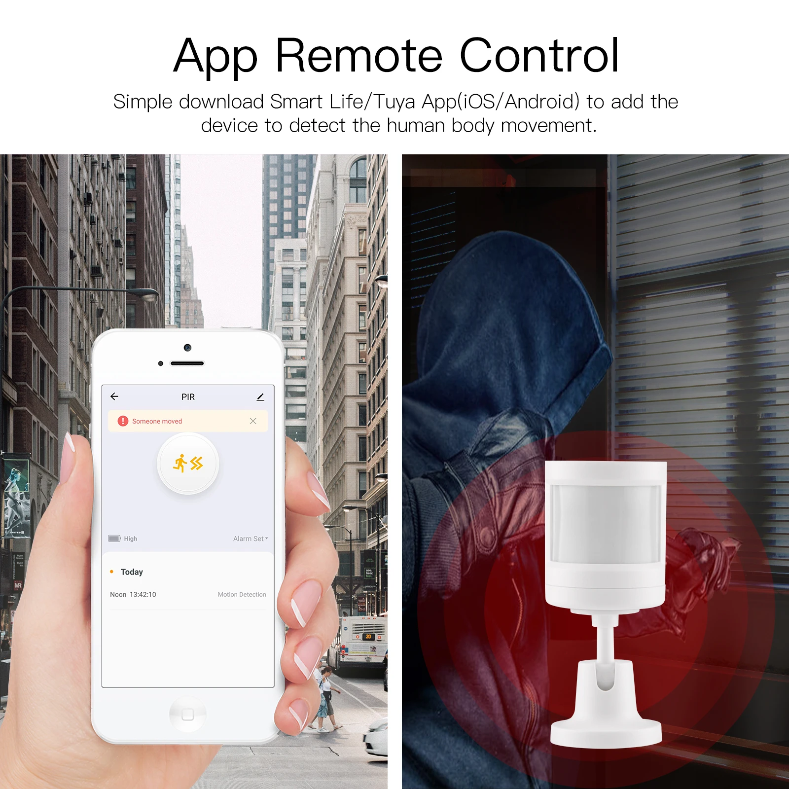 MOES Zigbee PIR Motion Sensor Smart Home Security