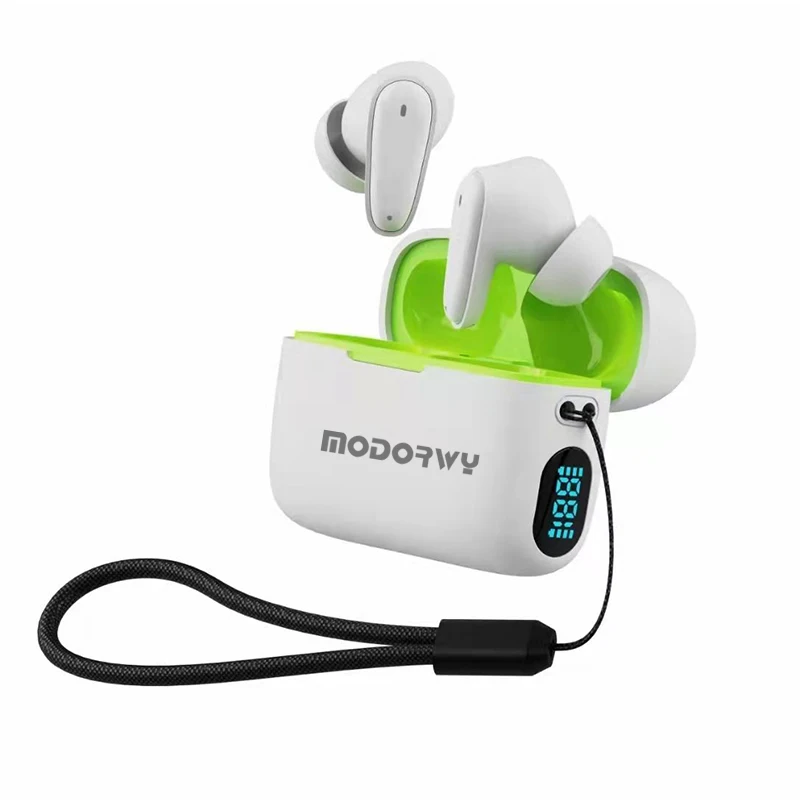 MODORWY LED Digital Display Wireless TWS Gaming Earphones Headphones Earphone HiFi Noise Cancelling Stereo Earbuds