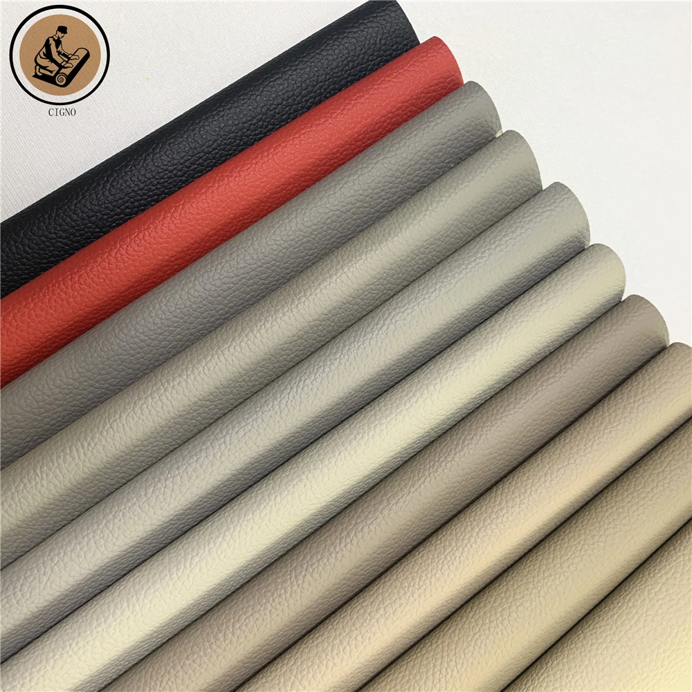 Boze Cigno Leather Plain Design PU Fauxc Silicone Synthesis Vinyl Nappa Leather  for Making DIY Sofa/Notebook/shoes/Handbag