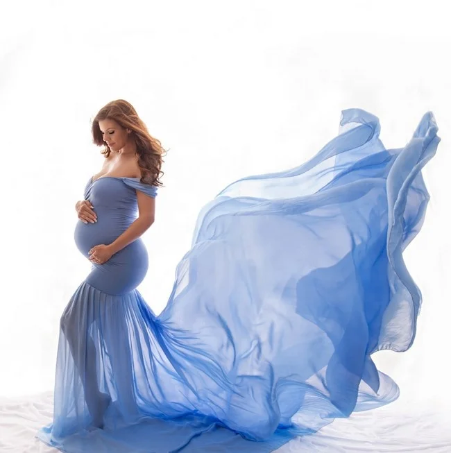 8 Colors Europe Maternity Gown Dresses ...