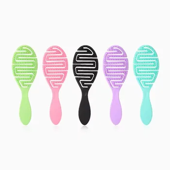 Waterproof Women Paddle Vent Styling Massage Detangle Hair Brush With Plastic Handle For Home Use