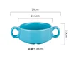Taza pequeña para sopa con doble asa - Azul claro