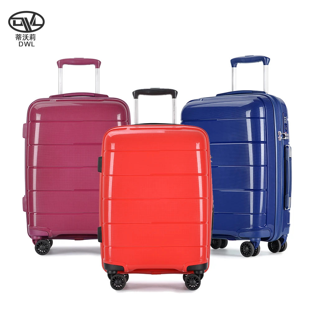 OEM Classic Luggage Factory Price 100%PP Hot Sell 20/24/28inch Trolley Airport Luggage Set Carry on Suitcase Luggage Custom logo