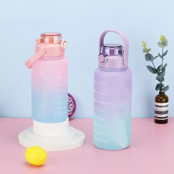 Hot Sale 1500ml Water Bottle Progressive Color Motion Scrub Large ...