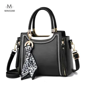 Top- Handle Vintage PU Leather Sac a Main With Feathers Waterproof Ladies Bag Handtasche Custom Handbags