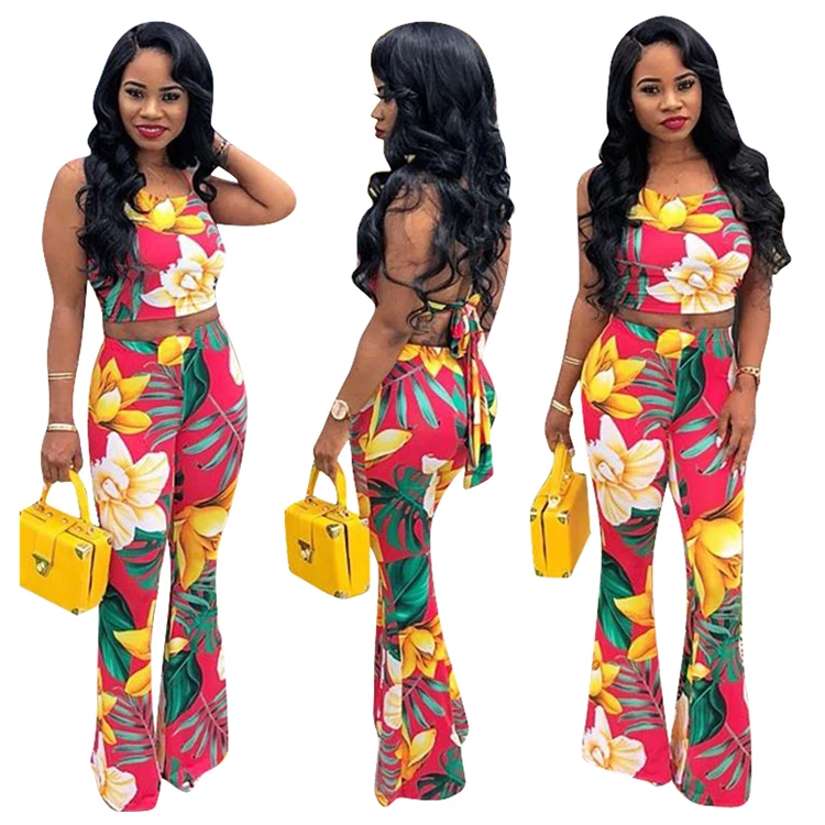 Floral Tank Top,Floral Palazzo Pants 