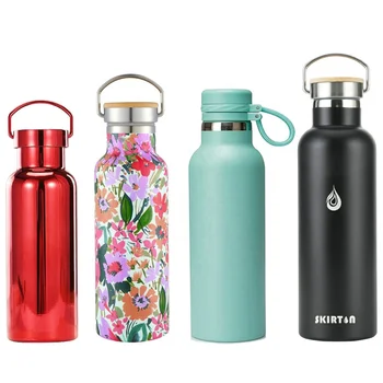 custom logo 500ml 600ml 750ml powder coated insulated travel thermal thermos flask water bottle stainless steel