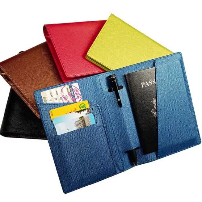 Pu Multi-card Slot With Pen Holder Fashion Passport Cover Passport Cover