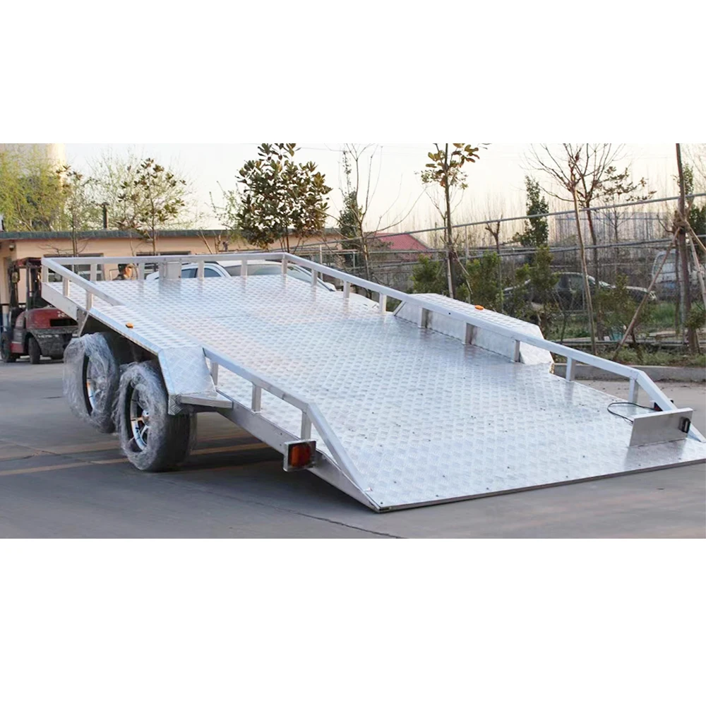 Tilt Deck Car Hauler Trailers 22' Long Securing Mini Excavator To