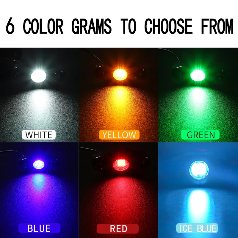 LED Car Trunk LED Rock Light 12V RGB Exterior Atmosphere Light Car Bottom Light Lamp Support Remote APP Control