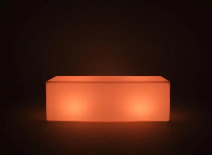 Bar Rectangle Stool Color Changing Ktv Led Light Illuminated Event RGB Long Bench
