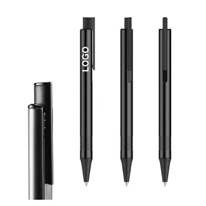Promotional Press Metal Ballpoint Pen Bulk Customized Logo Printed Advertising With Blue and Black Ink for Office