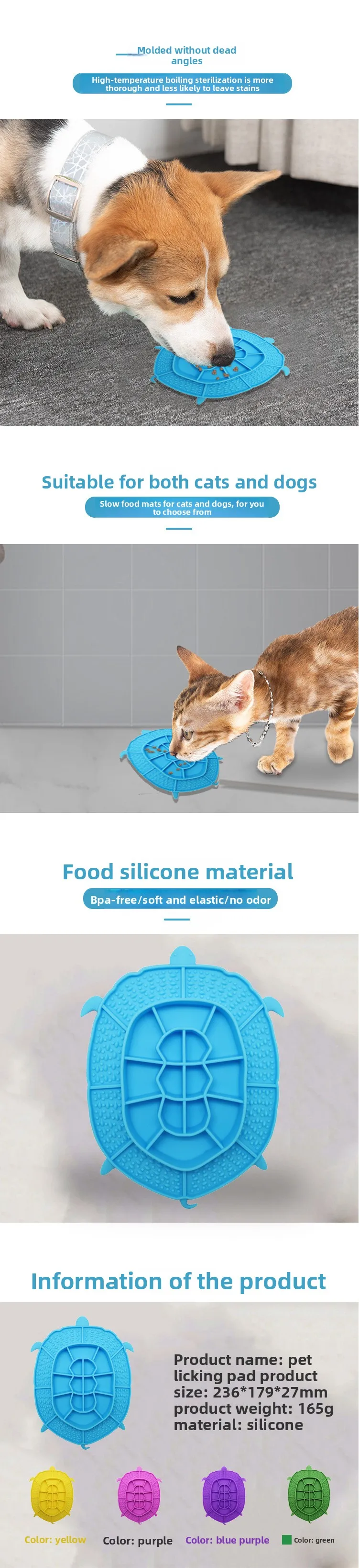 Silicone Anti-Choking Dog Food Plate Pet Licking Mat Slow Food Bowl Cat Pet Supplies Feeders & Bowls factory