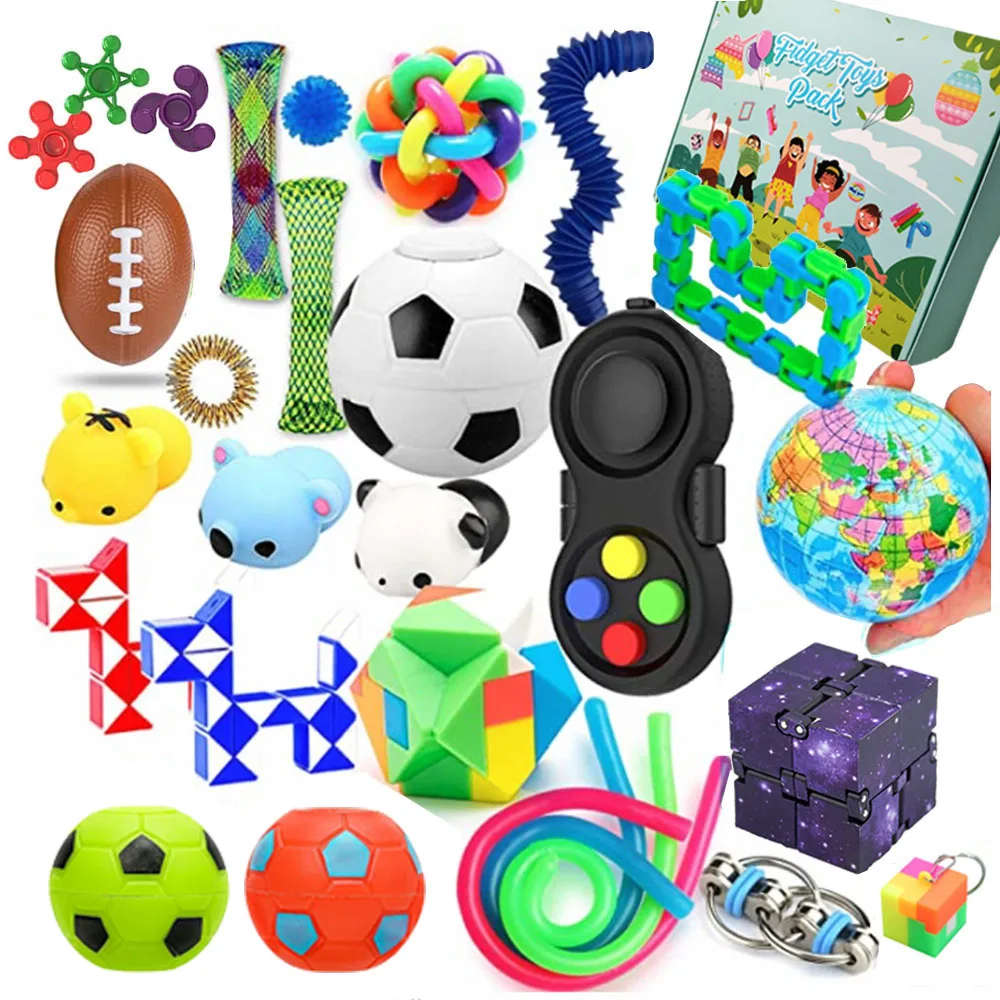 TT236 Mistério Caixa Popper Fidget Brinquedos sensoriais Calendário Caixa  de Presente Anti Stress Fidget Pack Set Cheep Fidget Pacote