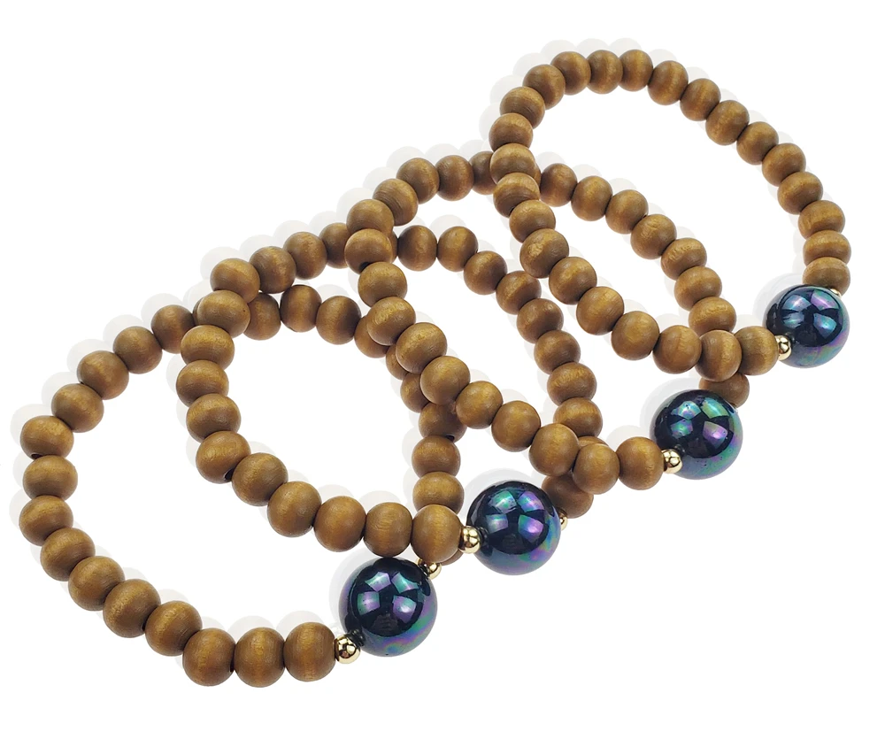 
 Ручной работы из бисера и жемчужным ожерельем и регулируемый браслет в гавайском стиле комплект ювелирных изделий оптом для женщин  