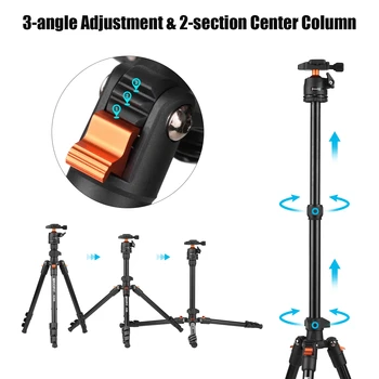 TRIOPO 162cm CameraTripod Stand 360 Degree Panorama Ball Head 6kg Load Capacity Travel Camera Tripod detail image