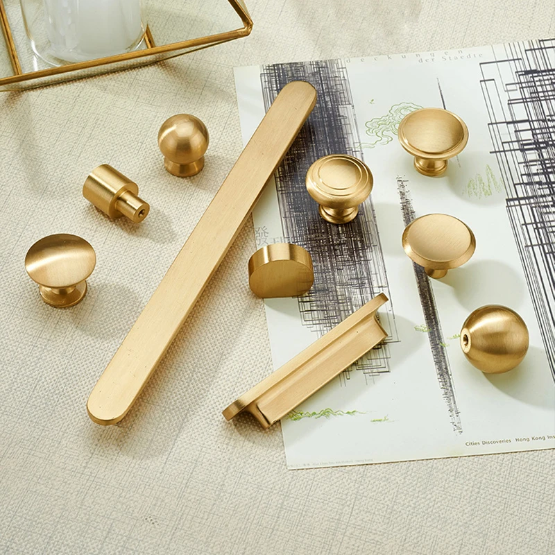 Luxury Gold Kitchen Cupboard Drawer Handles Knobs Black Wardrobe Pulls ...