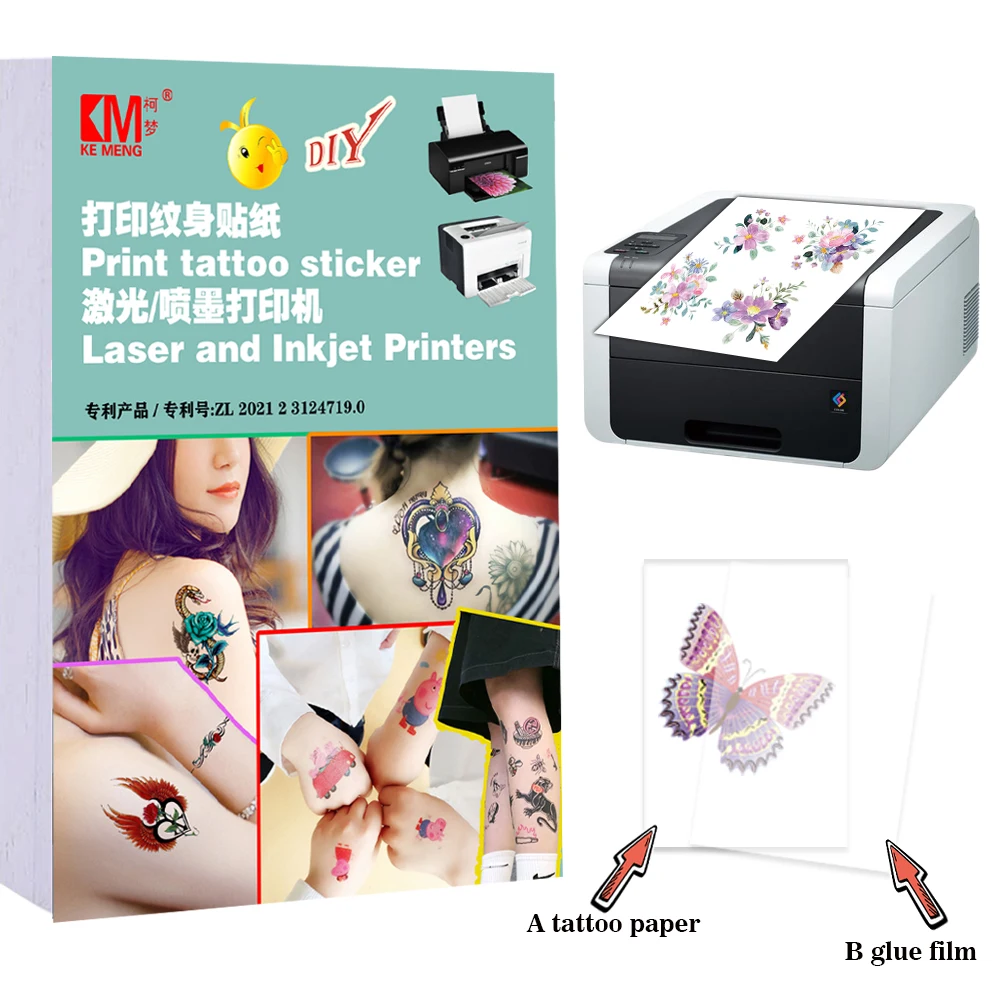 Print Your Own Temporary Tattoos Inkjet Laser A4 Blank Tattoo Papers