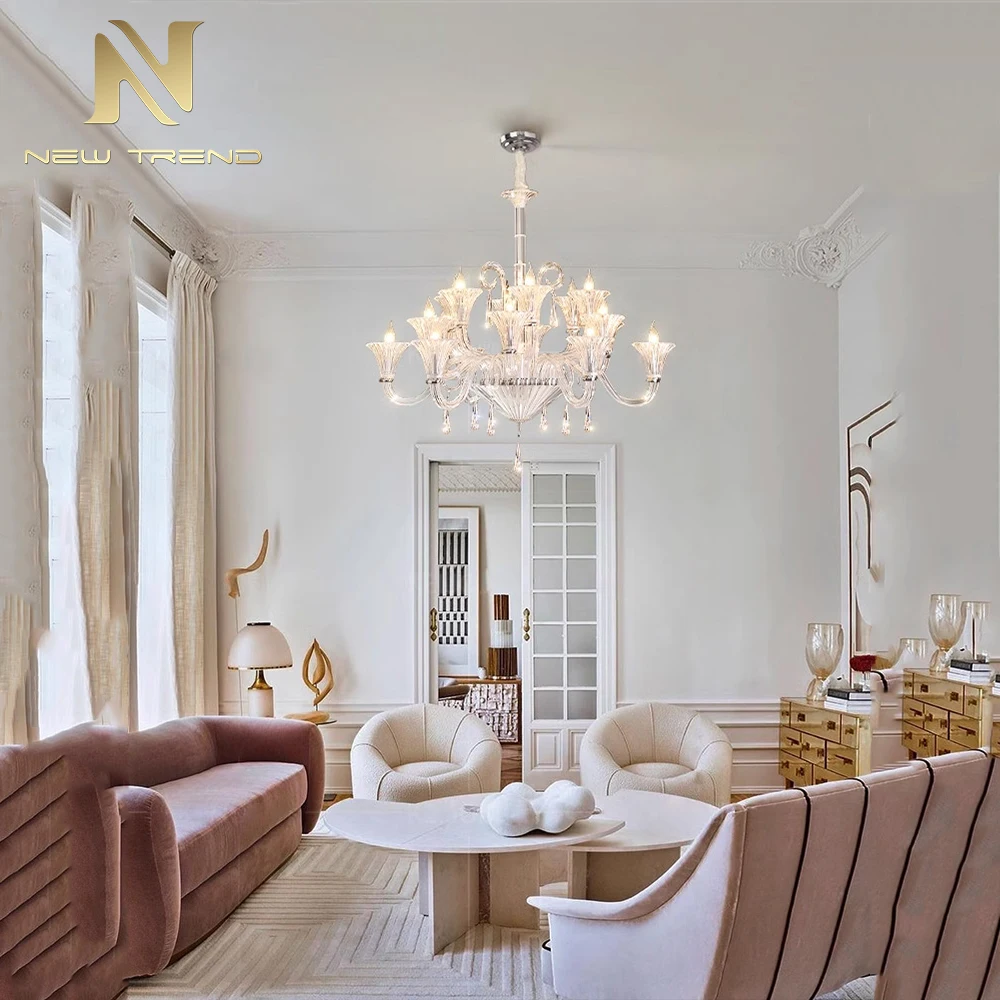 CPL-462 Wholesale Luxury French Murano Glass Chandelier – Large Wedding Venue & Banquet Hall Lighting