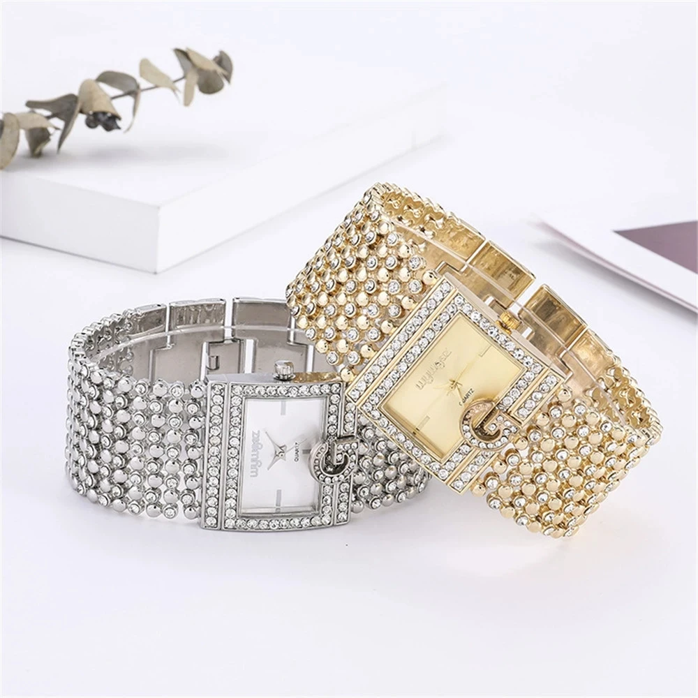 Luxury Women's Quartz Watch - Stainless Steel Square Case