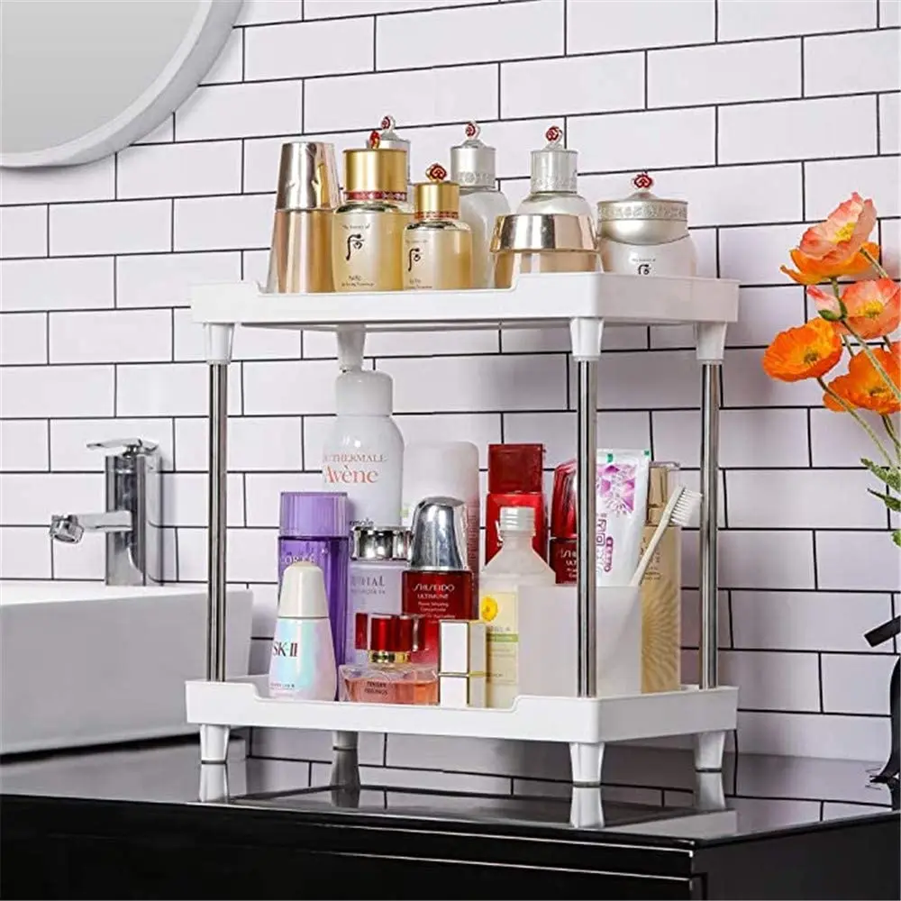 QIYUSHRY Bathroom Organizer Countertop Storage Clear 3 Tier Skincare  Organizer Acrylic Corner Shelf Rack Stand for Makeup Cosmetic Perfume  Vanity Tray