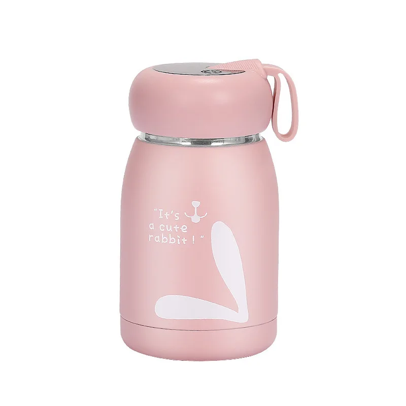 330ml Cute Mini Insulated Flask Led Temperature Display Kids Stainless Steel Water Bottle
