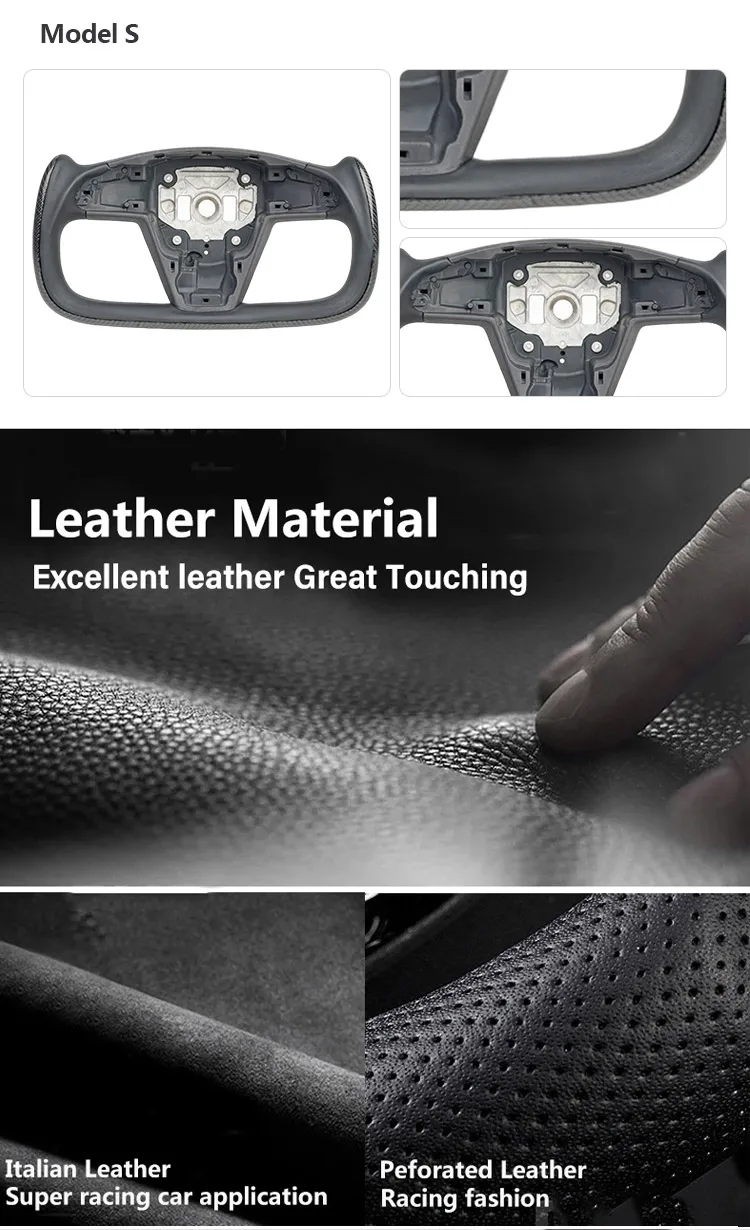 1490214-00-B Fit for Tesla Model 3 Y Driver Heated Leather Steering 1490214-00-B Fit for Tesla Model 3 Y Driver Heated Leather Steering