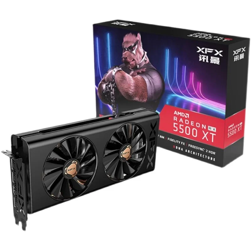 Graphics Card 5500xt 580 XFX Rx 5500xt 8GB 128 Bit GDDR6 Gaming