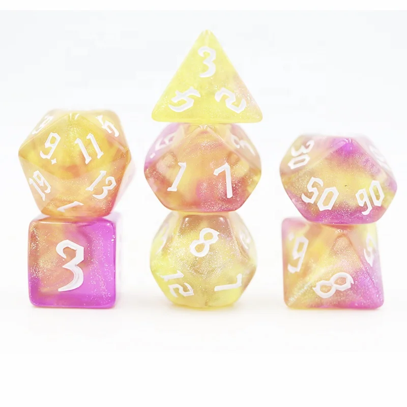 Personalizado Dragón Brillo 16mm Poliédricos Acrílicos RPG Dados para Xogos D&D para Xogadores Dungeons & Dragons RPG