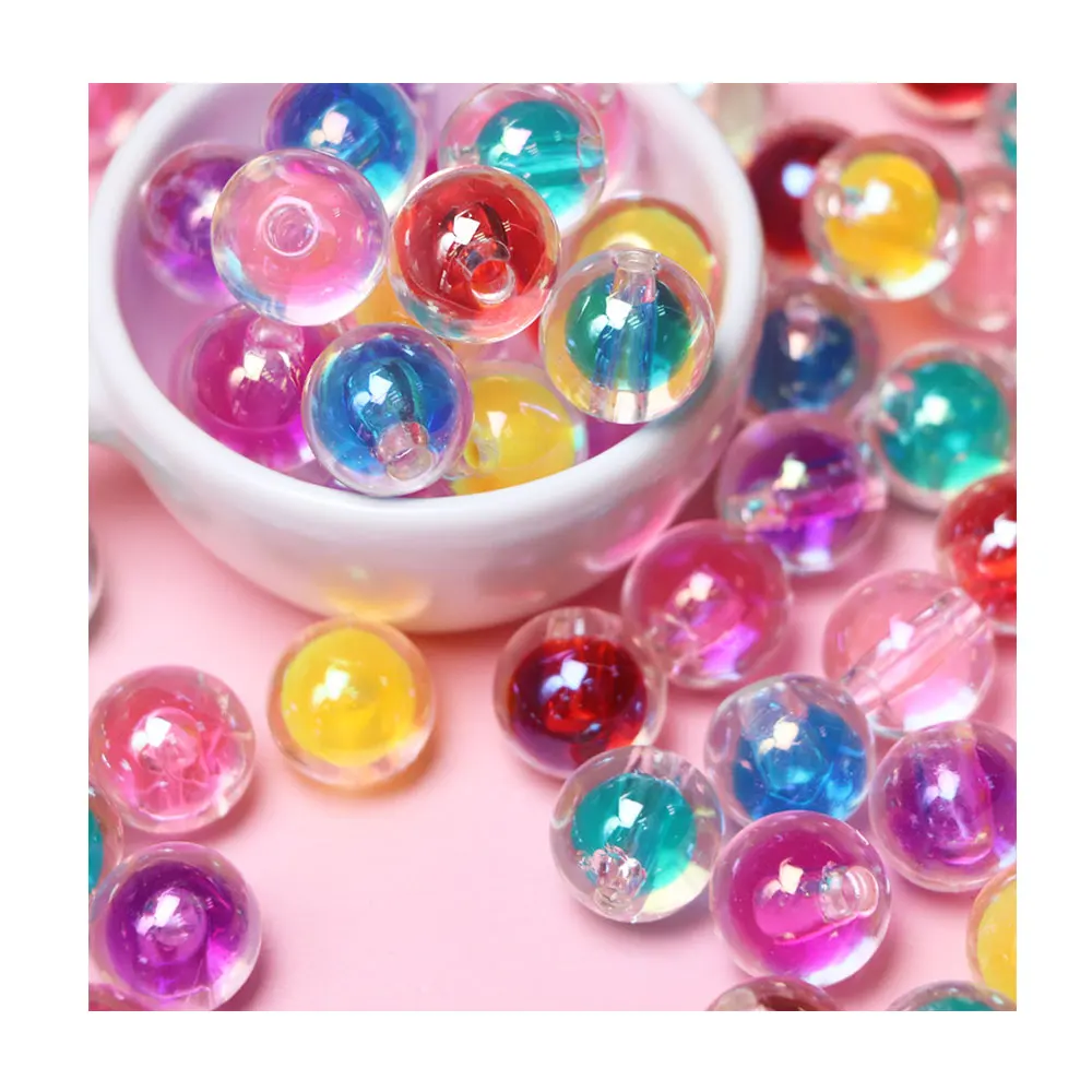Frog Spawn Beads Slime 16mm Matte Transparent Acrylic Round Ball Beads Heart Shape for Earring Pendants Jewelry Accessories