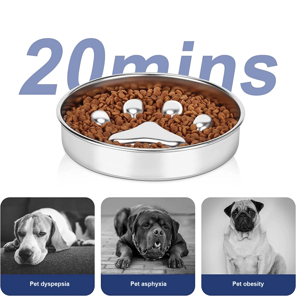 Durable 20 Oz 304 Stainless Steel Bowls Pet Dog Feeding Food Elevated