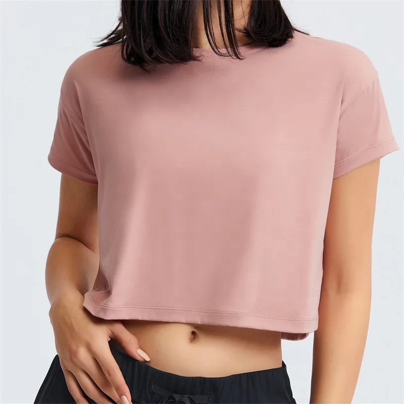 Lightweight Brushed Women's Summer Tops Short Sleeve Crop Casual Woman Top  Shirts Loose Fit Workout T-shirts - Buy Women T Shirts 2021 T Shirt Dress Women  Summer Women Graphic T Shirts T-shirt