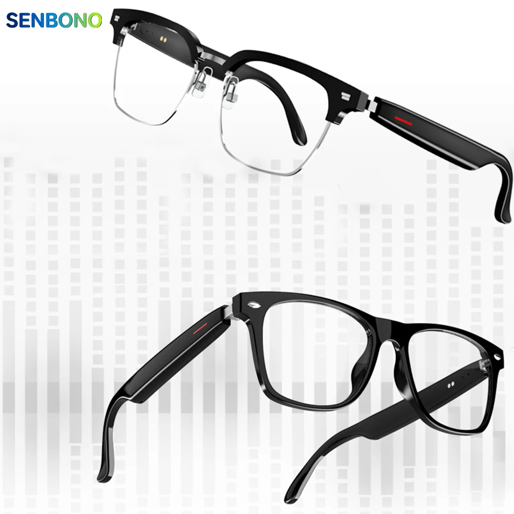 SENBONO E13 Smart Glasses Wireless Outdoor Smart Sport BT Sunglasses  Hands-Free Call Music Headphone Anti-Blue Eyeglasses