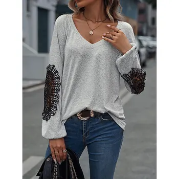 Wholesale 2024 spring and autumn solid color women's bare shoulder lazy loose new base T-shirt simple shirt long sleeve spot