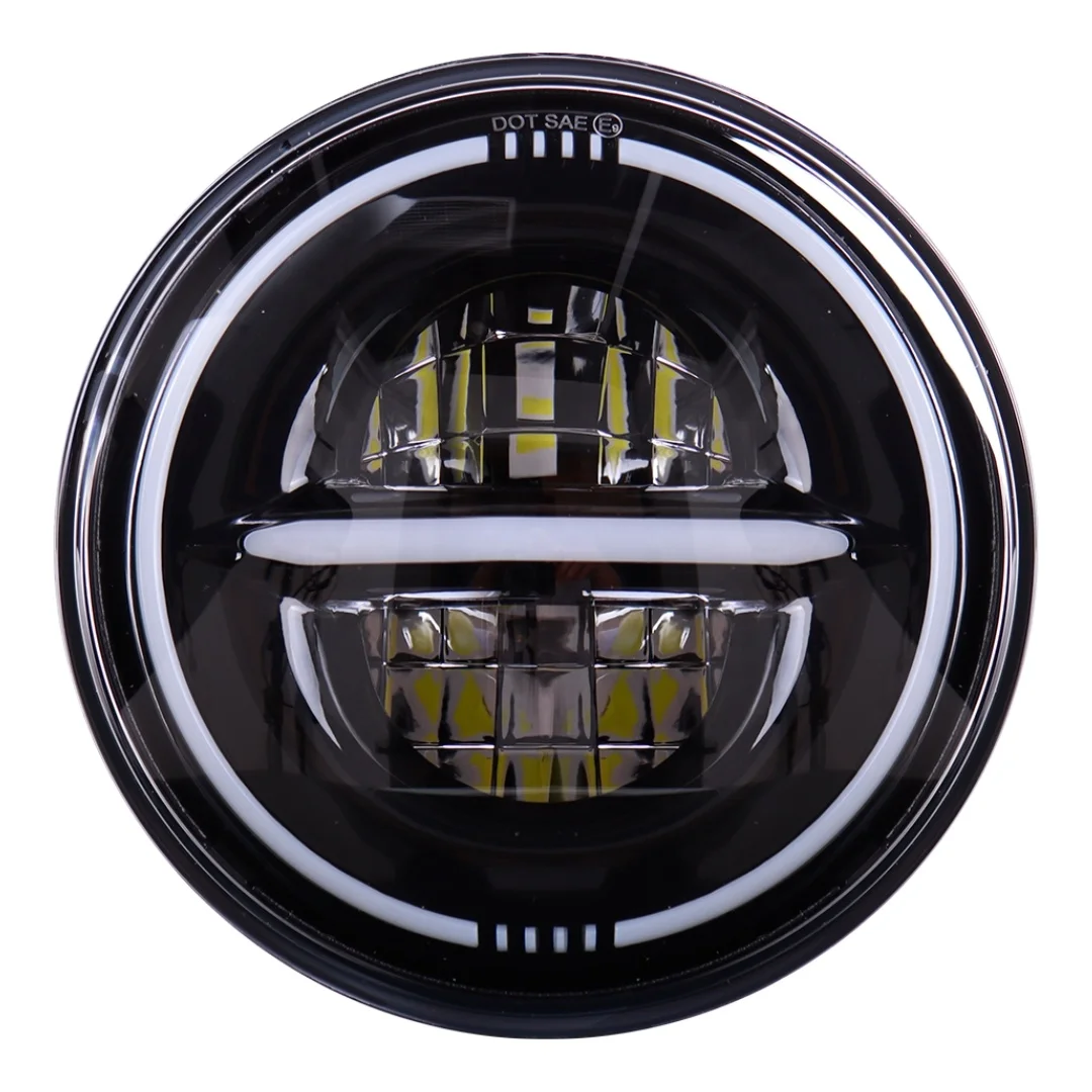 TIYPEOR 7 Inch LED Headlight Angel Eye Lamp Waterproof With H/L Beam Turn Signal DRL for Jeeps Trucks LED Front Head Light